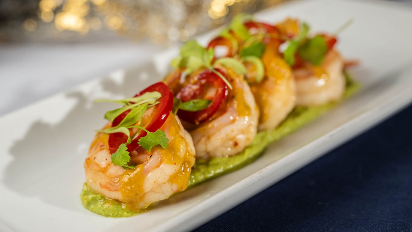 Chilled Jumbo Shrimp with avocado and peppers from Cinderella’s Royal Table restaurant