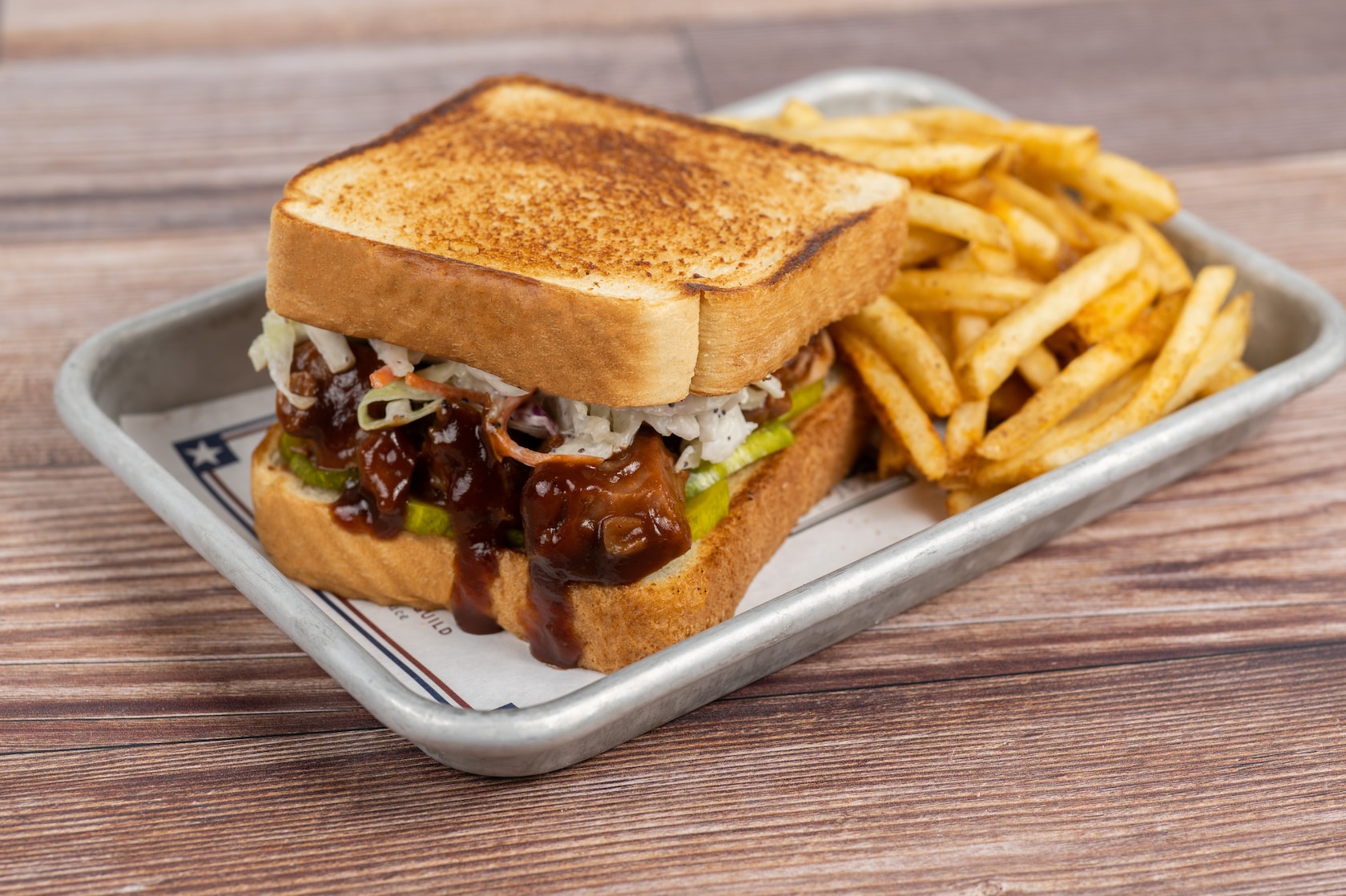A BBQ Jackfruit Sandwich from Regal Eagle Smokehouse Craft Drafts and Barbecue