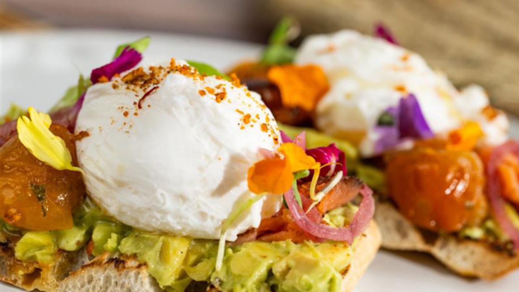 Two Avocado Toasts from Kidani Village Breakfast at Sanaa in Disney's Animal Kingdom Villas