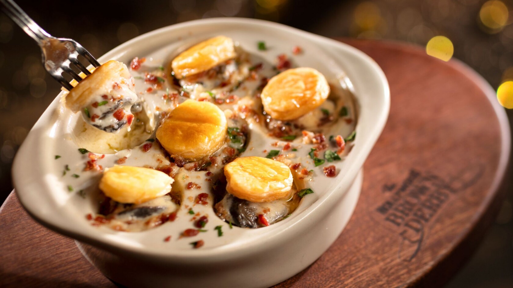 Escargot served with a bechamel sauce