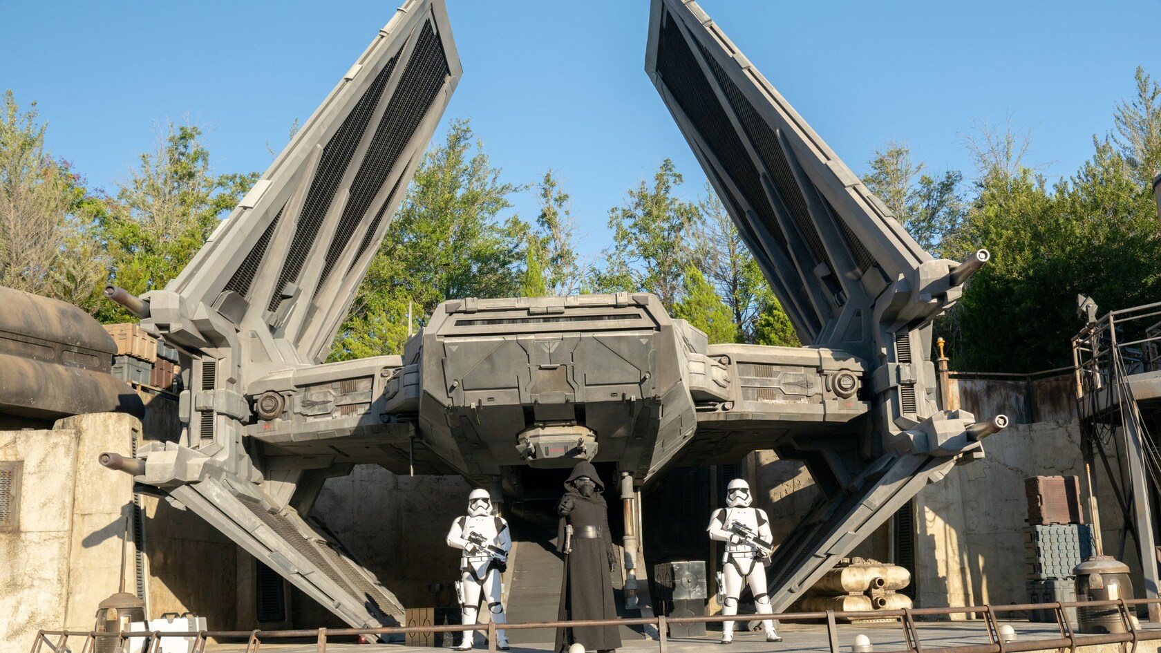 Kylo Ren and 2 First Order Stormtroopers making a live appearance at Star Wars Galaxy’s Edge in Disney’s Hollywood Studios