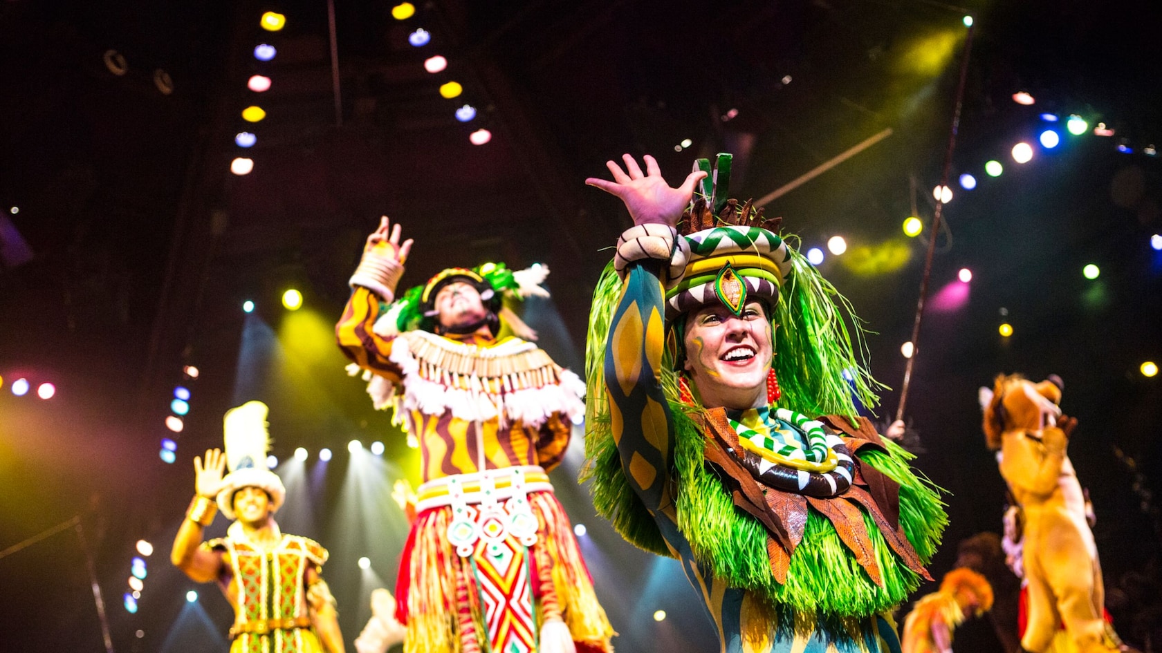 Join in celebrating Disney’s The Lion King at the Festival of the Lion King in the Harambe Theater in Africa.