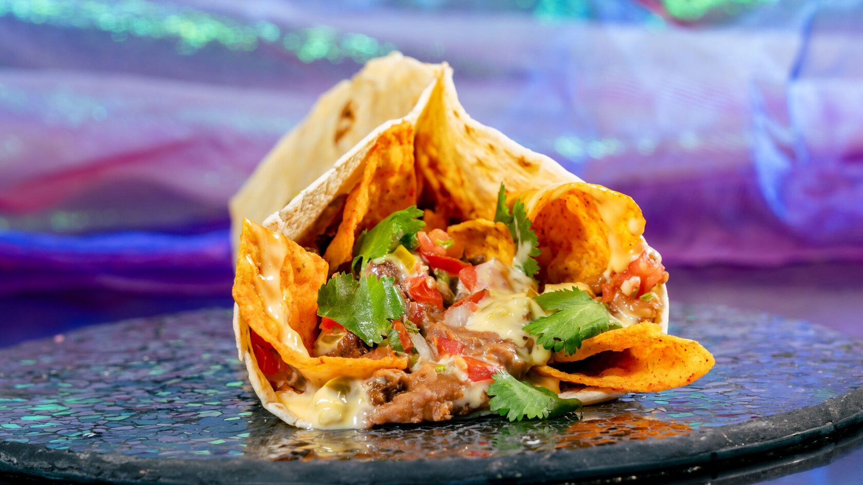 A nacho taco from River Belle Terrace at Disneyland Park