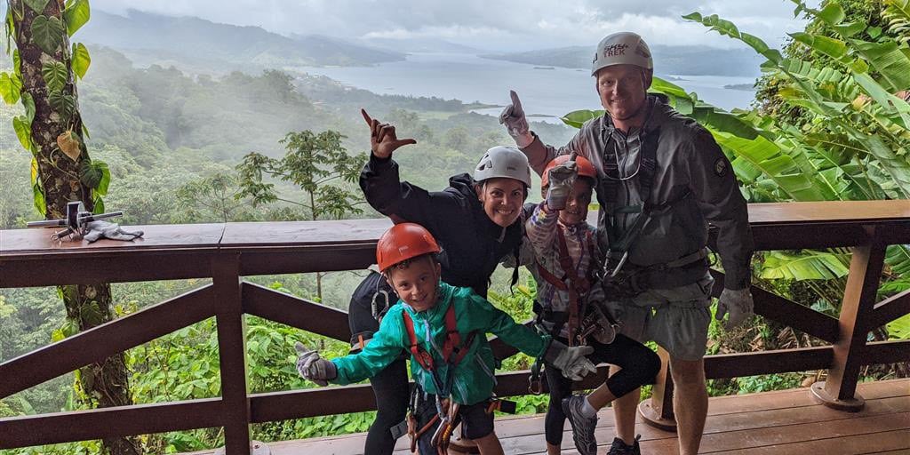Mariela F. and her family pose for a picture in Costa Rica