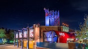 The exterior of WEB SLINGERS A Spider Man Adventure at night
