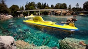 The Argonaut, one of the Finding Nemo Submarine Voyage vehicles, floats on the water