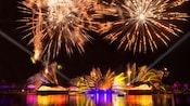 A nighttime spectacular with lasers, fireworks, fountains and lights over World Showcase Lagoon at EPCOT