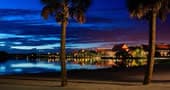 Disney's Polynesian Villas and Bungalows at night
