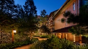 A walkway around the Boulder Ridge Villas at Disney's Wilderness Lodge
