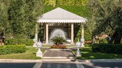 A splashing fountain at the entrance of Rome Cavalieri, A Waldorf Astoria Resort