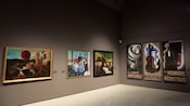 A museum exhibit featuring modern art