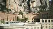 The Montserrat Monastery built into a stony mountainside