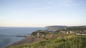 A coastline with cliffs and beaches