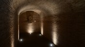 The arched brick interior of the Roman Theatre Museum in Cartagena, Spain
