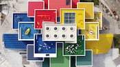 A resort hotel made of Lego bricks
