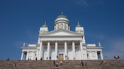 The neoclassical façade of the Helsinki Cathedral