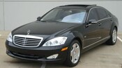 The exterior of a black sedan