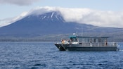 A catamaran with people on board in Sitka Sound