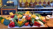 Fresh garden vegetables on a kitchen island