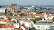 The Rostock skyline reveals a concentration of Hanseatic architecture