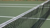 Close-up of a tennis court net