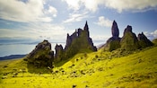 Grassy rocky terrain with jagged hills