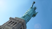 Looking up at the Statue of Liberty