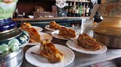 Slices of apple pie on plates