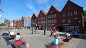 The bustling medieval wharf in Bergen, Norway