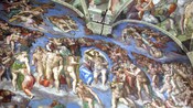 The painted ceiling of the Sistine Chapel
