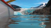 The base of Mendenhall Glacier from a canoe