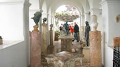 Interior of Villa San Michele adorned with busts and sculptures