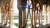 The cloister of Monreale Cathedral and a garden terrace
