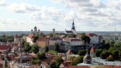 A crowded old city with a mix of medieval and Byzantine architecture