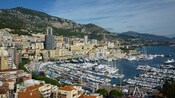 The coastline of Nice and Monaco with the mountains of Provence in the background