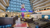 The monorail zips by Chef Mickey's in the lobby of Disney's Contemporary Resort