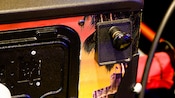 Close-up of a pull handle on a pinball machine
