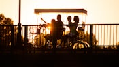 Une famille appréciant une balade en vélo Surrey au coucher du soleil