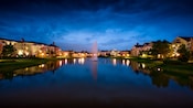 Une fontaine au milieu du lac à Disney’s Saratoga Springs Resort and Spa