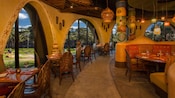 Sunny dining room of Sanaa, an African-inspired restaurant