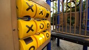 A play structure with a giant tic-tac-toe game