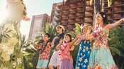 kids dancing in a luau class