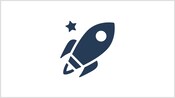 An icon of a small star above a rocket ship representing Groot Galaxy Spin