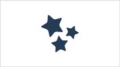 An icon of 3 stars in different sizes representing space 
