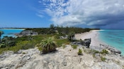 A stretch of beach and a lagoon at Lighthouse Point in The Bahamas