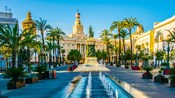 The Plaza de San Juan de Dios square in Cádiz, Spain