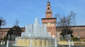 Piazza Castello Fountain in front of the Sforza Castle