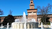 Piazza Castello Fountain in front of the Sforza Castle