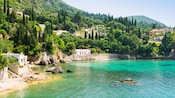 The coastal landscape of Paleokastritsa in Corfu, Greece