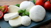 Um prato de queijo muçarela e tomate